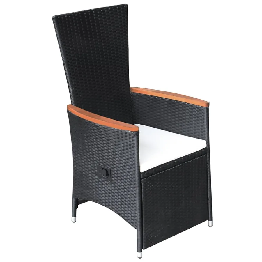 Ensemble à manger de jardin 5 pcs noir - 11
