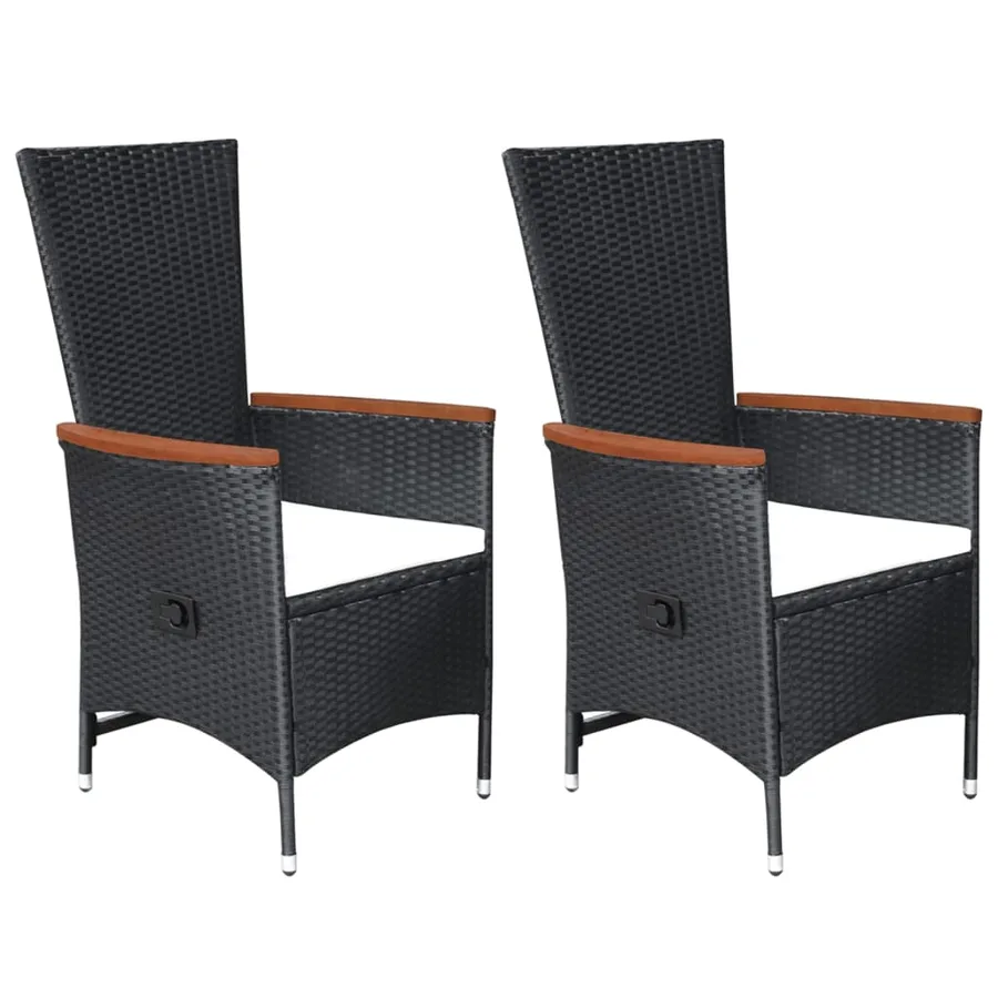 Ensemble à manger de jardin 5 pcs noir - 7