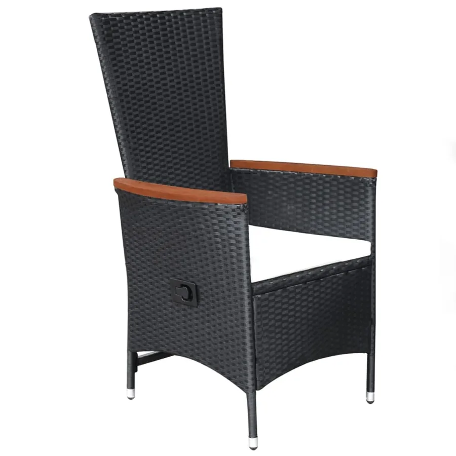 Ensemble à manger de jardin 5 pcs noir - 8
