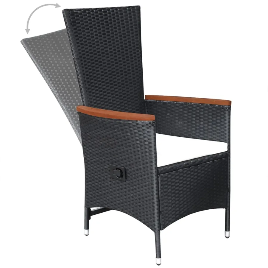 Ensemble à manger de jardin 5 pcs noir - 9