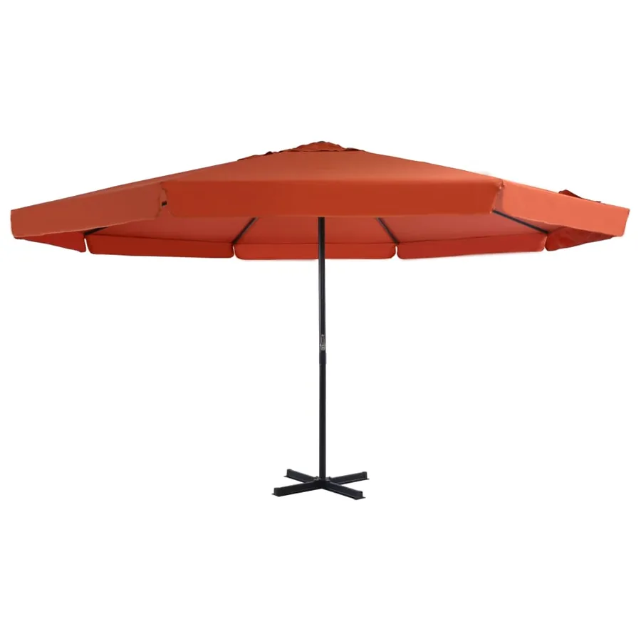 Parasol d'extérieur avec mât en aluminium 500 cm terre cuite