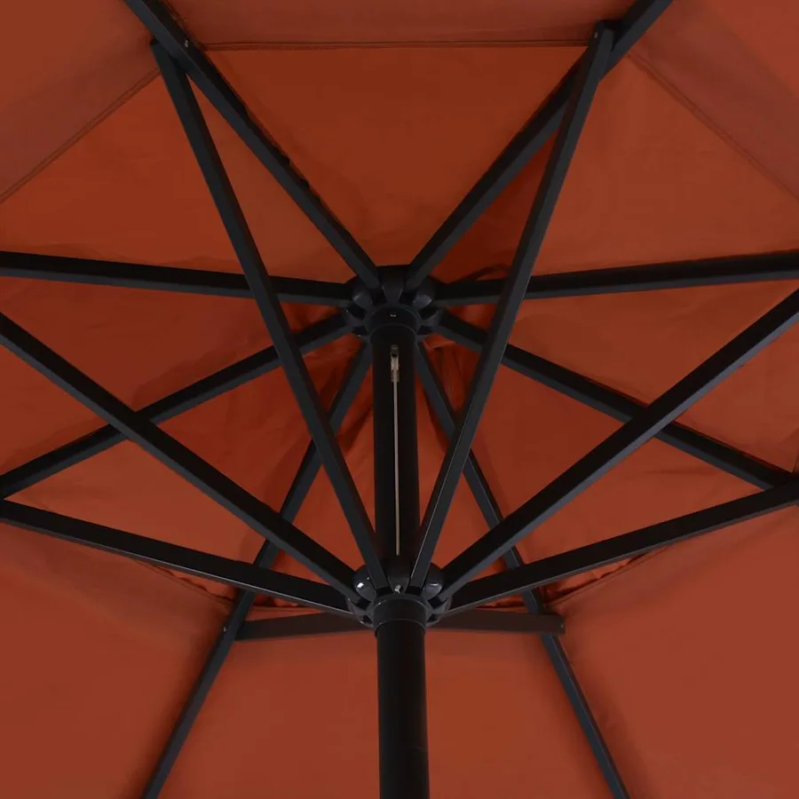 Parasol d'extérieur avec mât en aluminium 500 cm terre cuite - 4