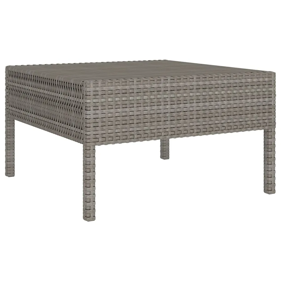 Salon de jardin 8 pcs avec coussins résine tressée gris - 5