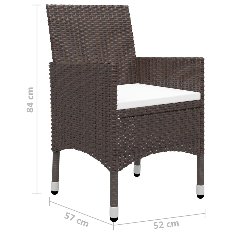 Ensemble à manger de jardin 5 pcs Marron - 12