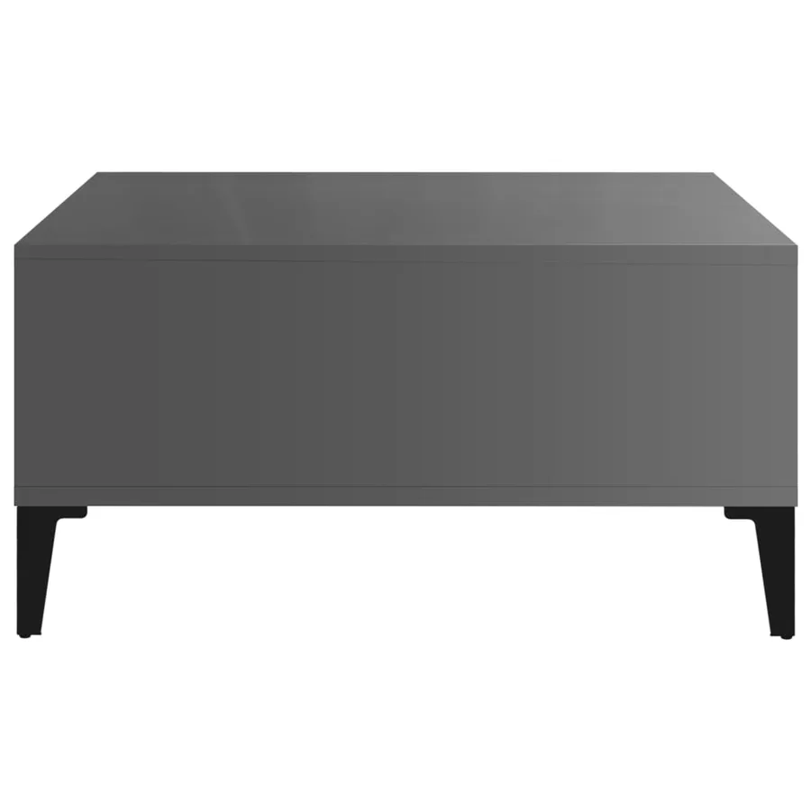 Table basse gris brillant 60x60x30 cm bois d'ingénierie - 4