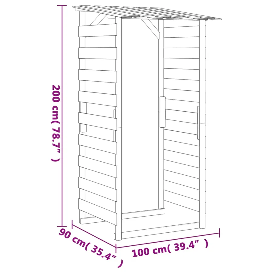 Pergolas avec toits 4 pcs 100x90x200 cm Bois de pin imprégné - 8
