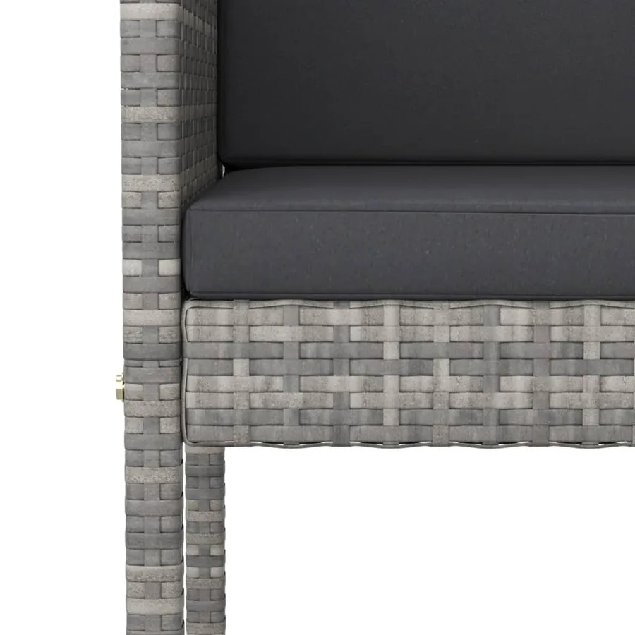 Tabourets de bar lot de 4 avec coussins gris résine tressée - 6