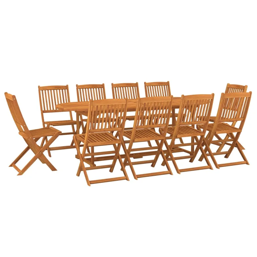 Ensemble à manger de jardin 11 pcs 220x90x75 cm bois d'acacia - 2