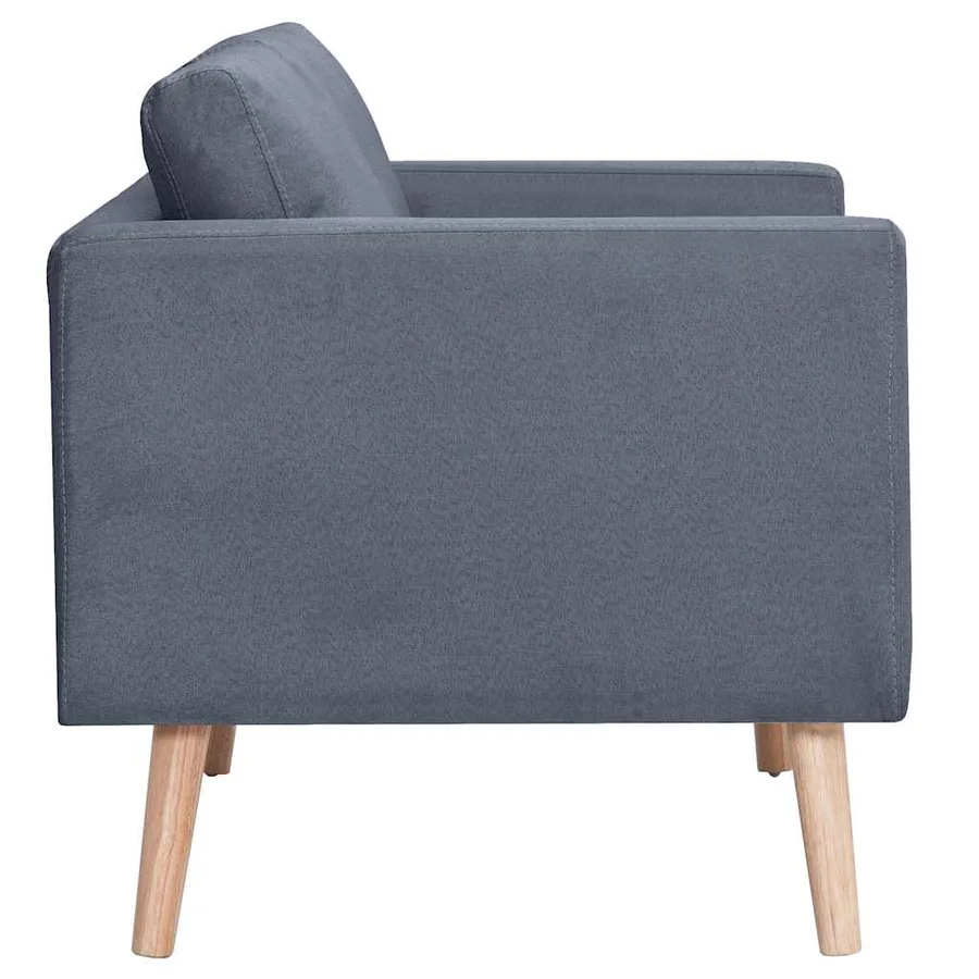 Canapé à 2 places Tissu Gris foncé - 4