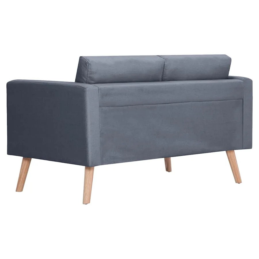Canapé à 2 places Tissu Gris foncé - 5