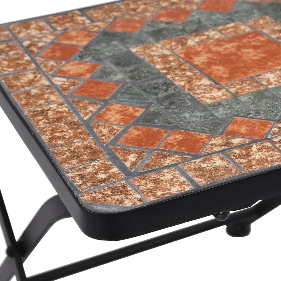Ensemble de bistro 3 pcs mosaïque Carreau céramique Orange/Gris - 11