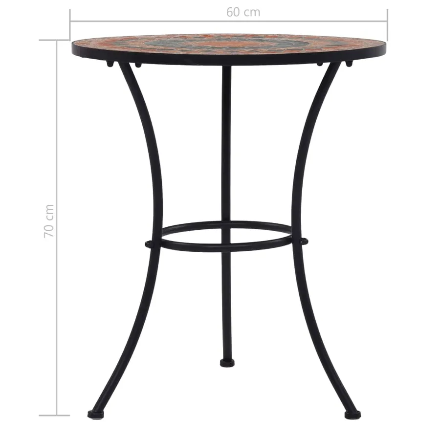 Ensemble de bistro 3 pcs mosaïque Carreau céramique Orange/Gris - 13