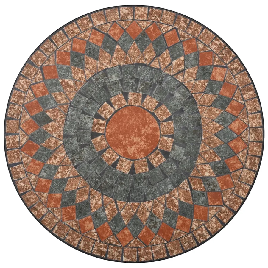 Ensemble de bistro 3 pcs mosaïque Carreau céramique Orange/Gris - 4