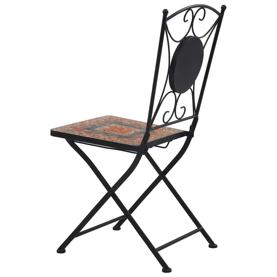 Ensemble de bistro 3 pcs mosaïque Carreau céramique Orange/Gris - 8
