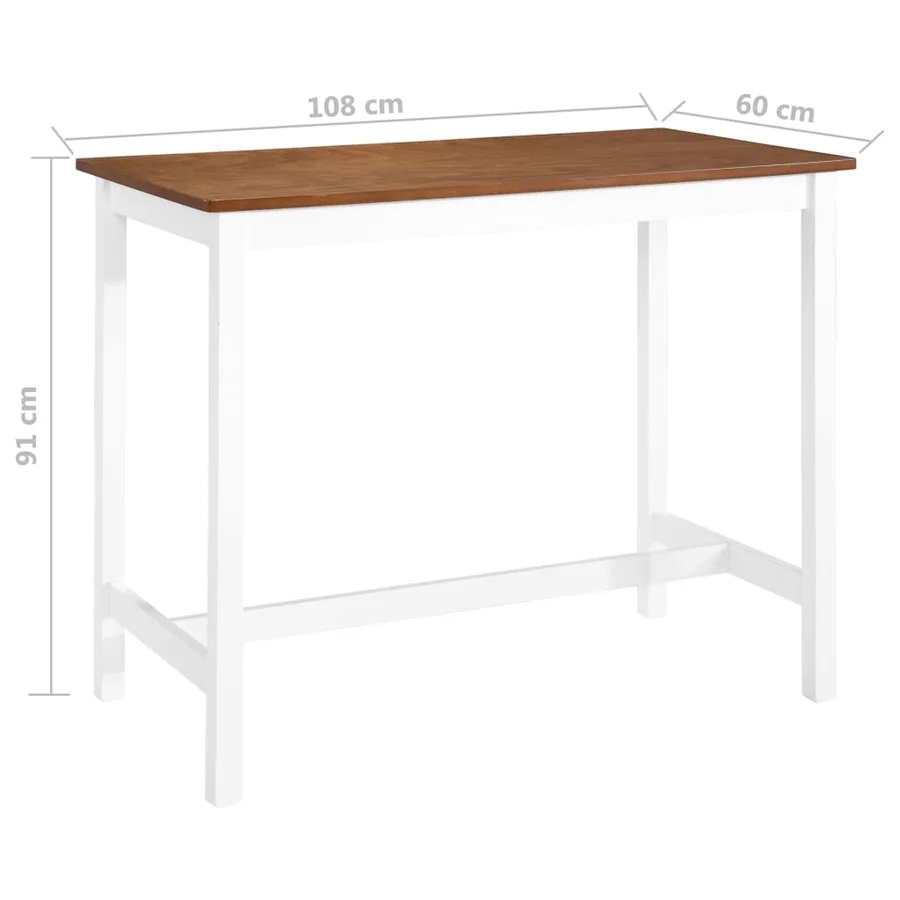 Table de bar Bois massif 108x60x91 cm - 5