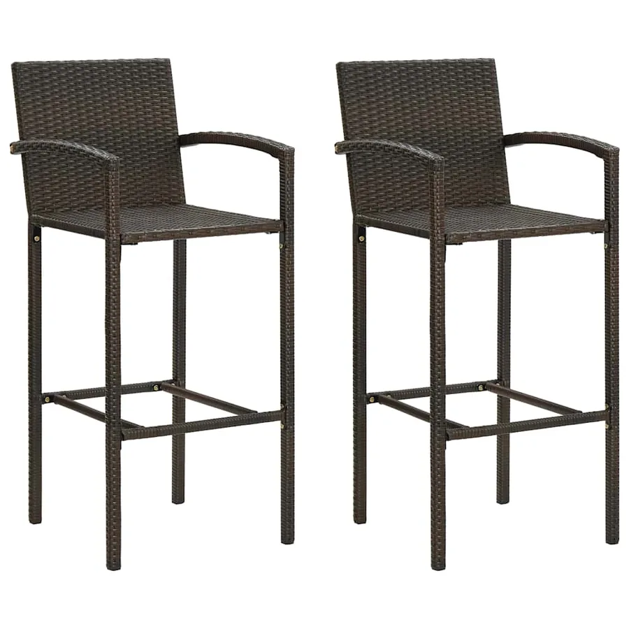 Ensemble de bar de jardin 3 pcs Résine tressée Marron - 7
