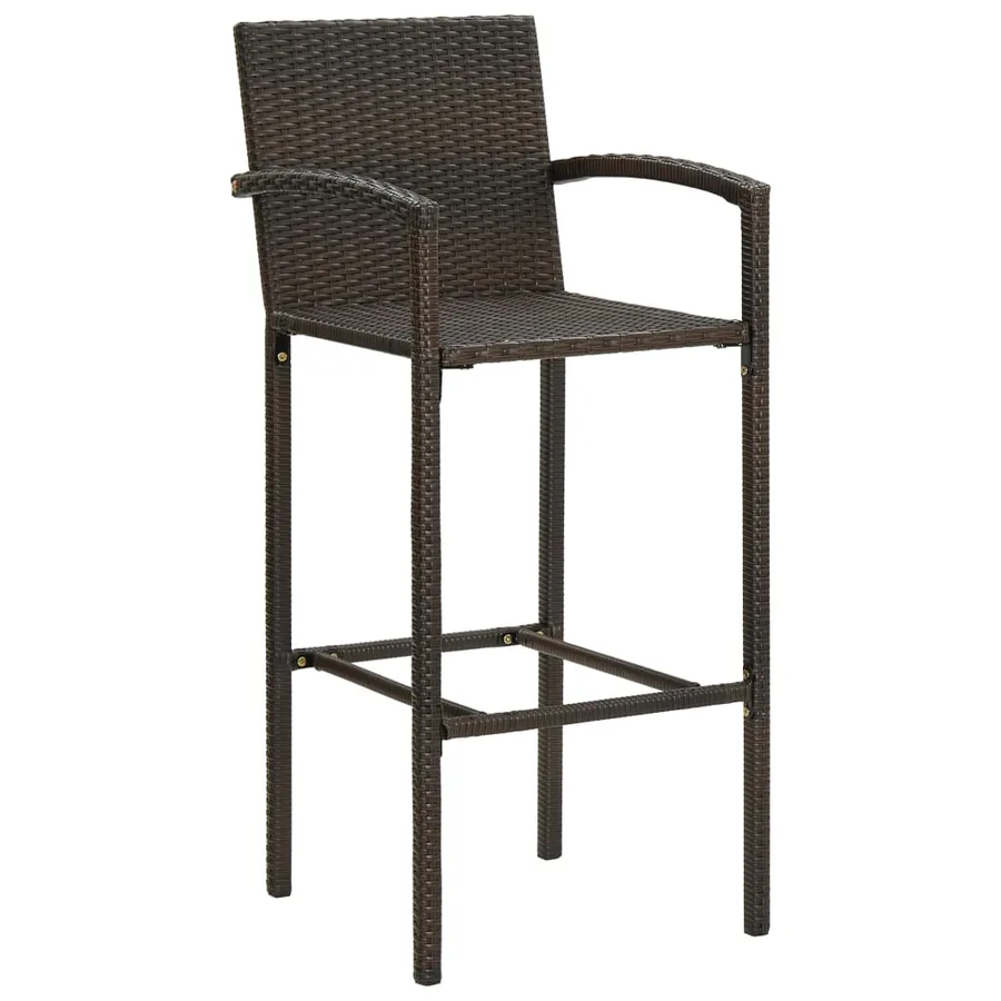Ensemble de bar de jardin 3 pcs Résine tressée Marron - 9