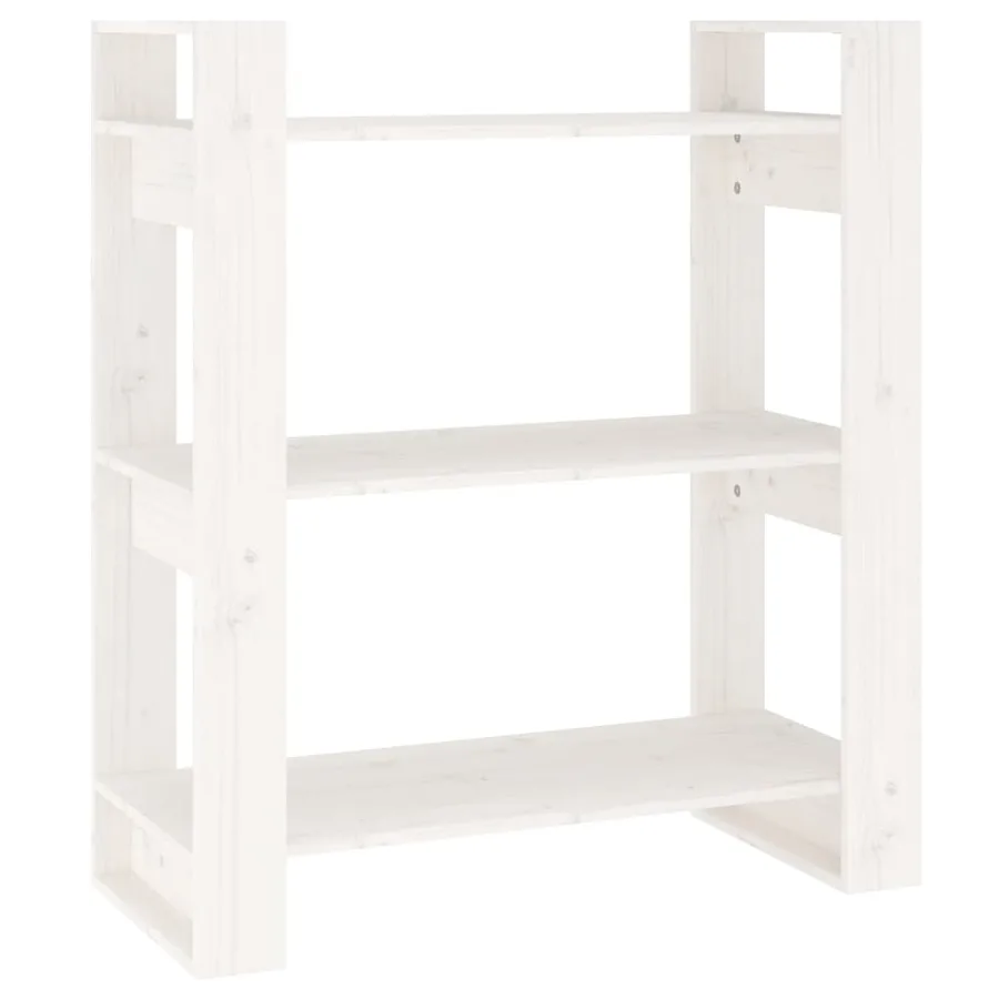 Bibliothèque/Séparateur de pièce Blanc 80x35x91 cm Pin solide - 2