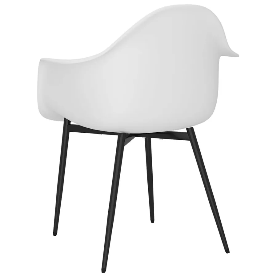Chaises à manger lot de 4 blanc PP - 6