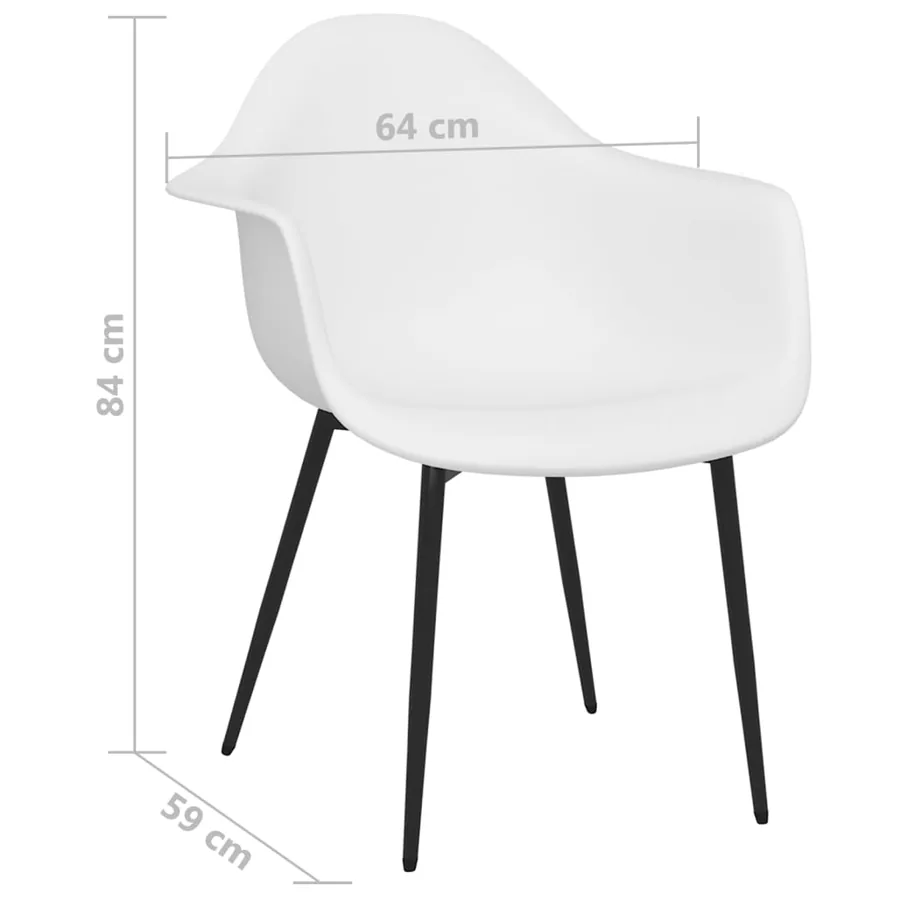 Chaises à manger lot de 4 blanc PP - 7
