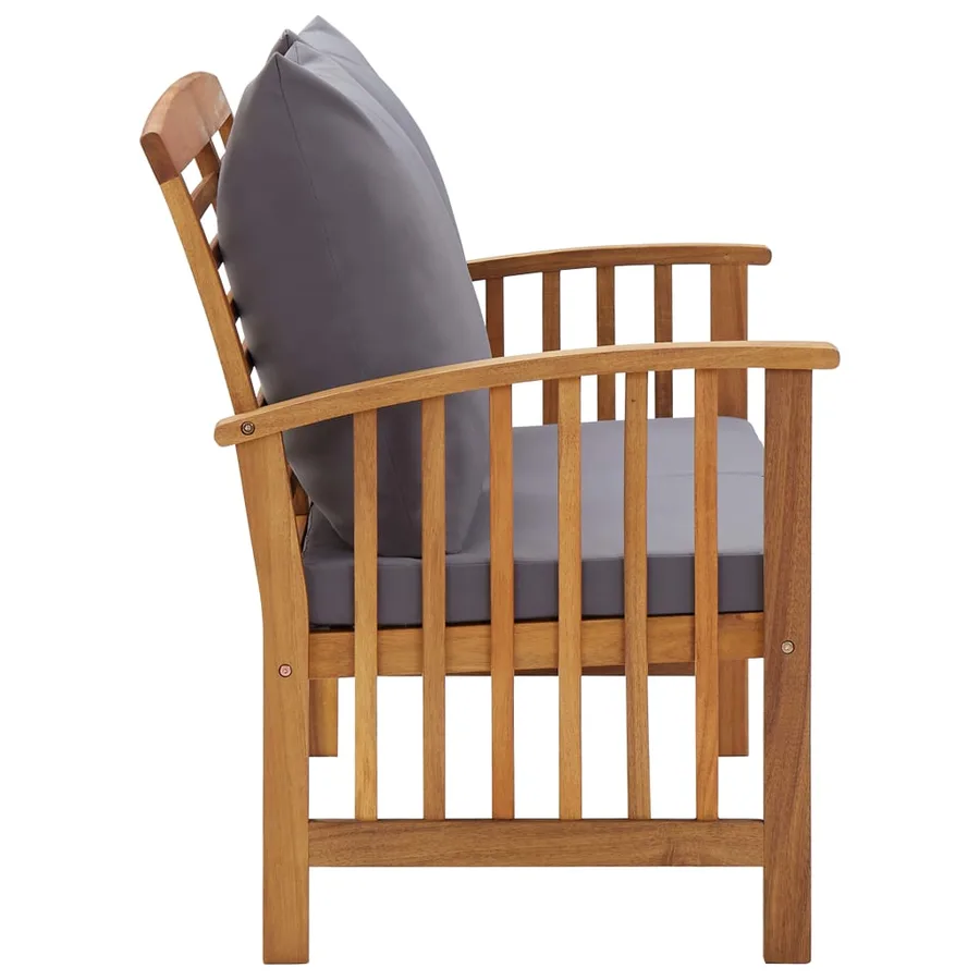 Banc de jardin avec coussins 119 cm Bois solide d'acacia - 3