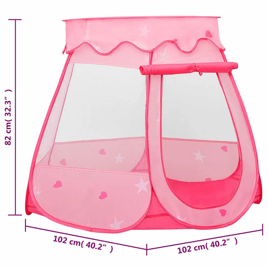 Tente de jeu pour enfants avec 250 balles Rose 102x102x82 cm - 11