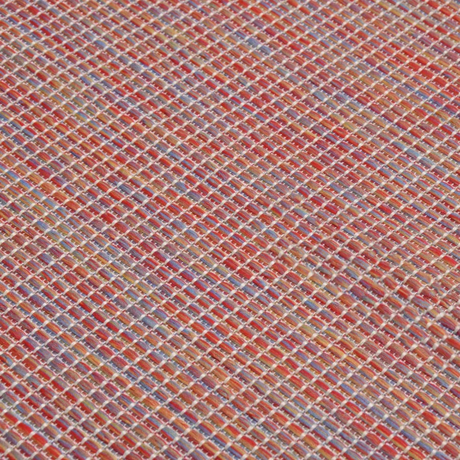 Tapis à tissage plat d'extérieur 100x200 cm Rouge - 5