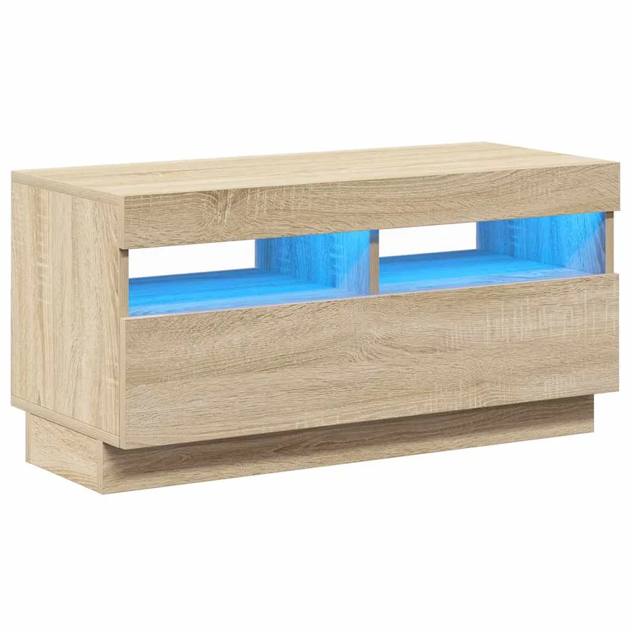 Meuble TV avec lumières LED chêne sonoma 80x35x40 cm - 2