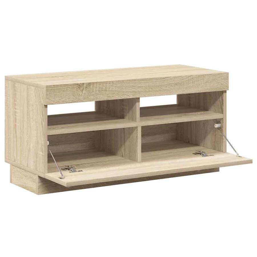 Meuble TV avec lumières LED chêne sonoma 80x35x40 cm - 7