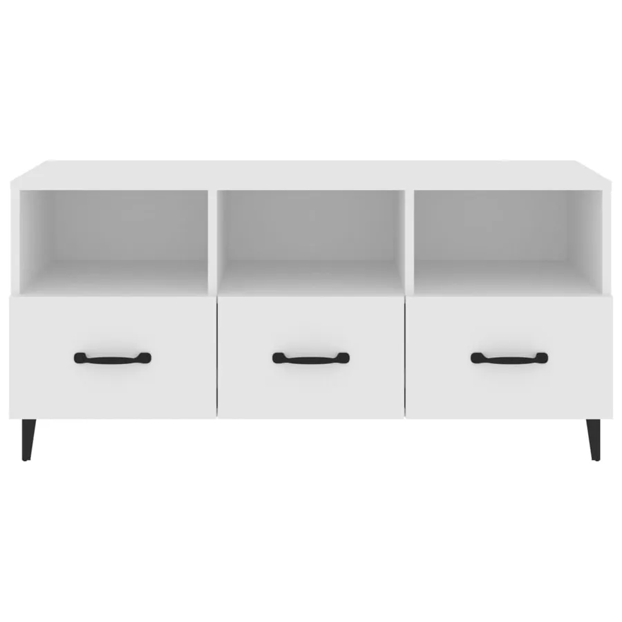Meuble TV Blanc 102x35x50 cm Bois d'ingénierie - 5
