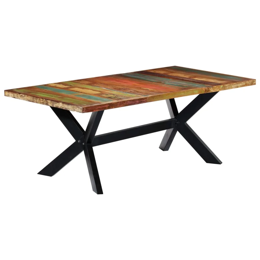 Table à manger 200x100x75 cm Bois de récupération solide - 7