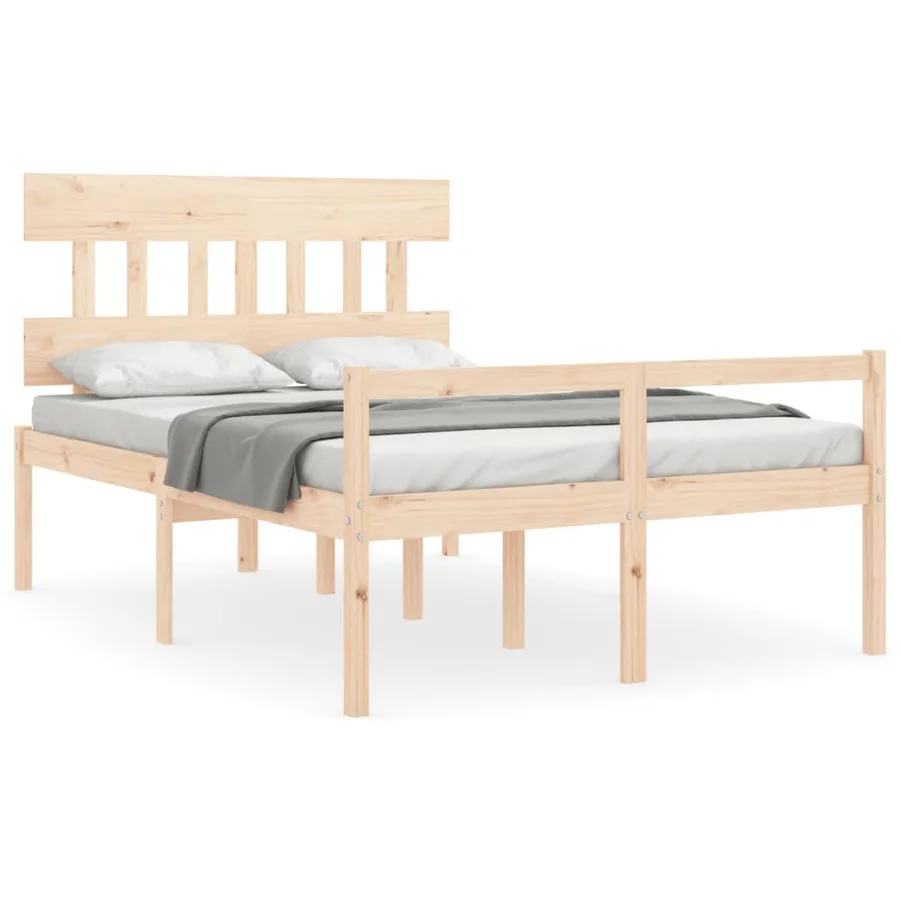 Lit pour personne âgée et tête de lit petit double bois massif - 2