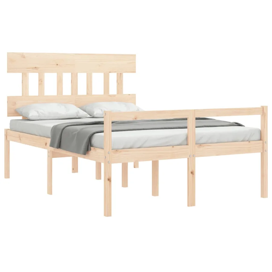 Lit pour personne âgée et tête de lit petit double bois massif - 4