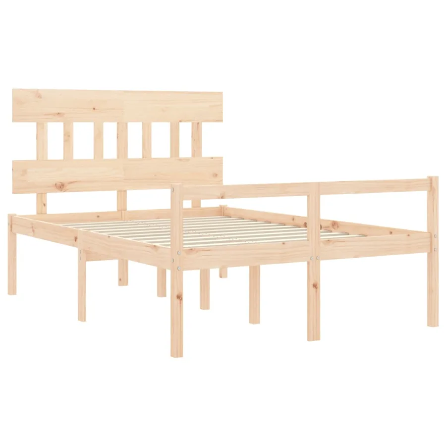 Lit pour personne âgée et tête de lit petit double bois massif - 5