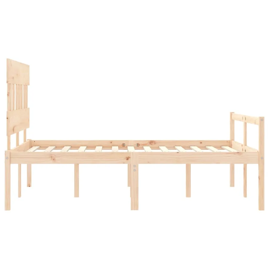 Lit pour personne âgée et tête de lit petit double bois massif - 7