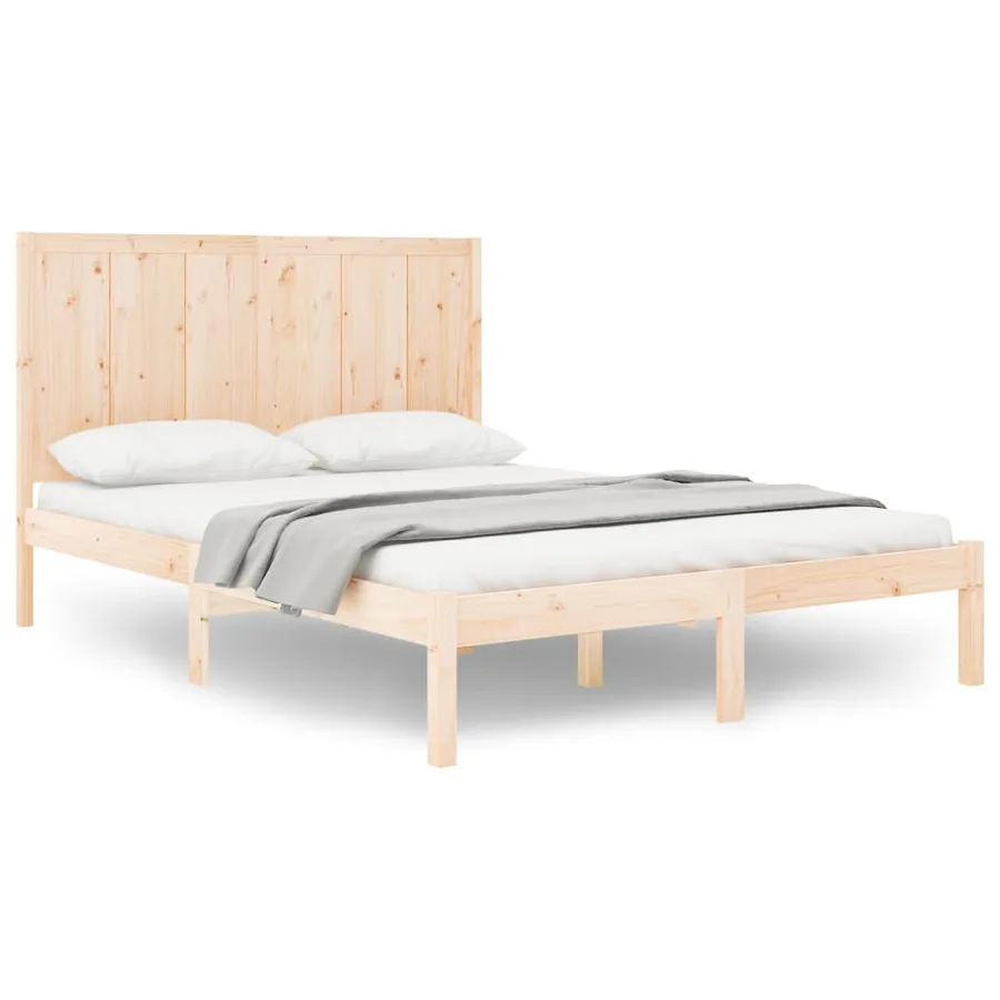 Cadre de lit sans matelas 120x190 cm bois de pin massif - 2