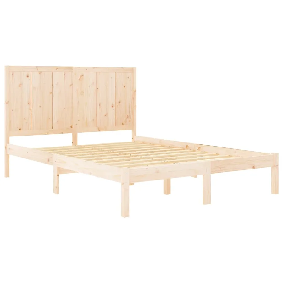Cadre de lit sans matelas 120x190 cm bois de pin massif - 4