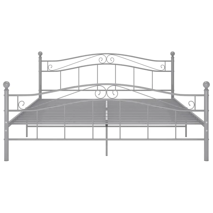 Cadre de lit sans matelas gris métal 160x200 cm - 3