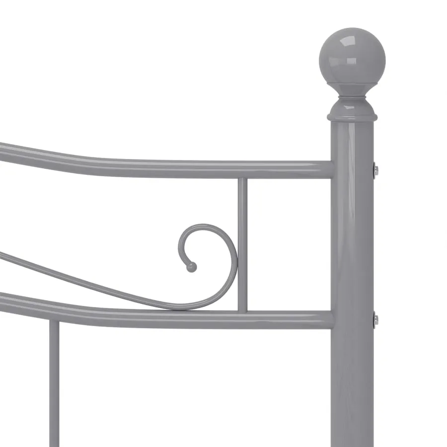 Cadre de lit sans matelas gris métal 160x200 cm - 6