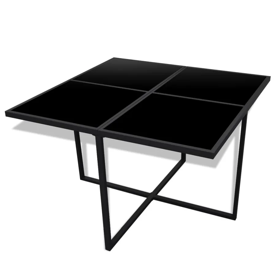 Ensemble à manger d'extérieur 9pcs coussins Résine tressée Noir - 5