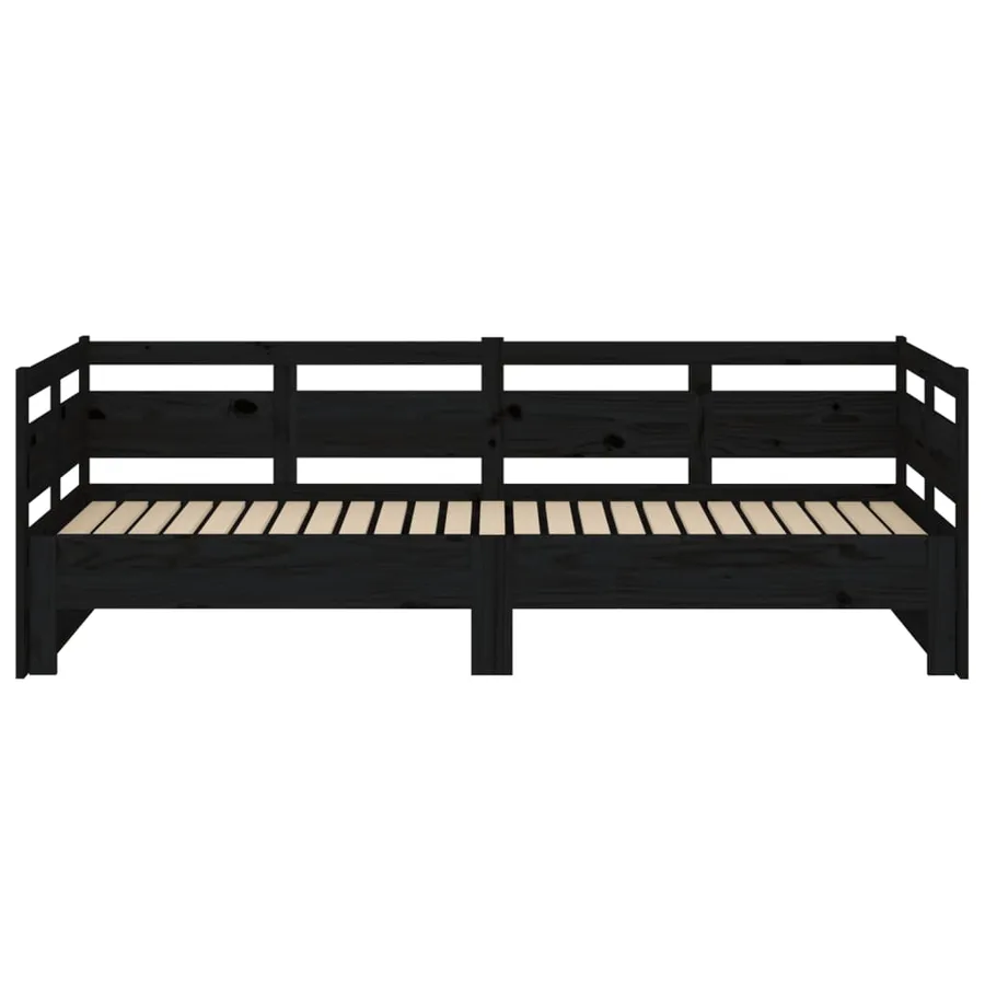 Lit coulissant sans matelas noir 2x(80x200)cm - 7