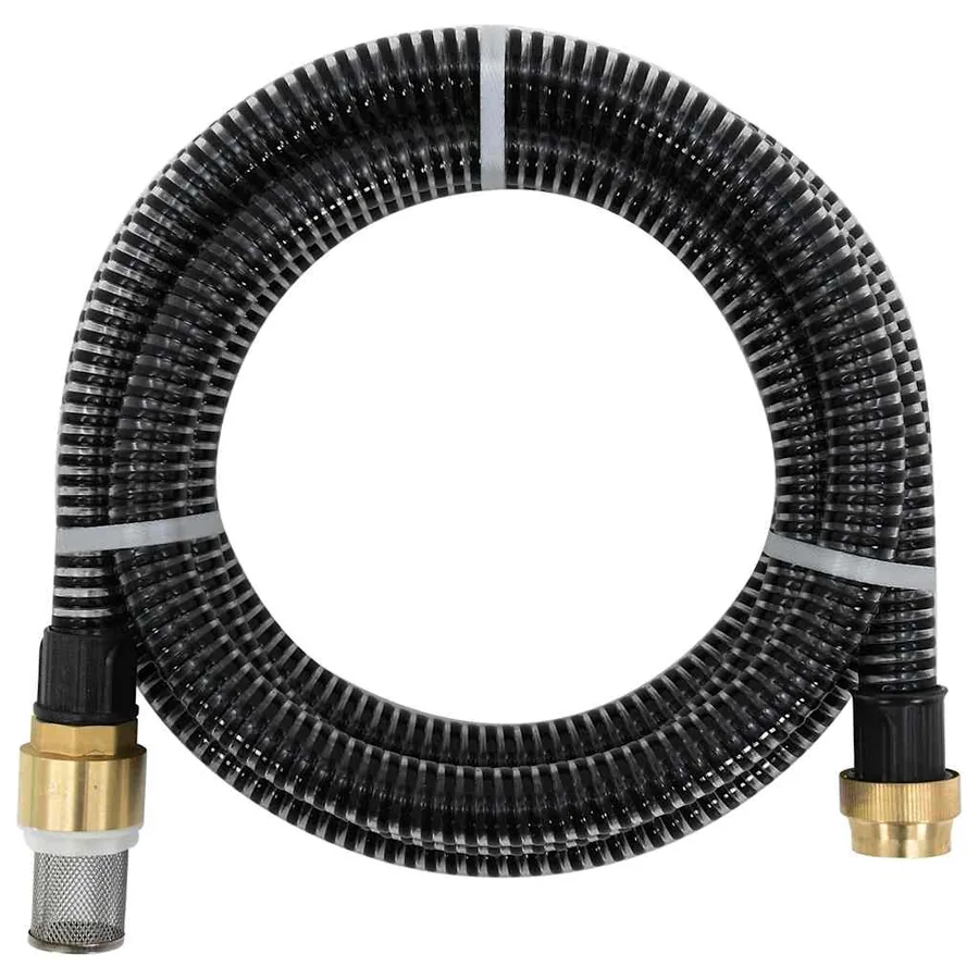 Tuyau d'aspiration avec raccords en laiton noir 1,1" 4 m PVC