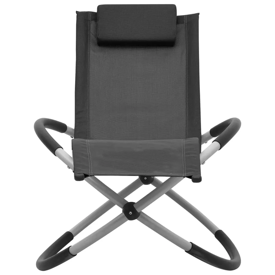 Chaise longue pour enfants Acier Noir - 2