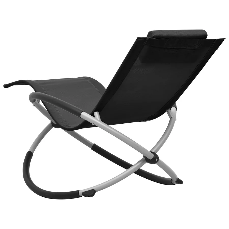 Chaise longue pour enfants Acier Noir - 4