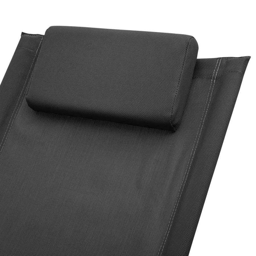 Chaise longue pour enfants Acier Noir - 5
