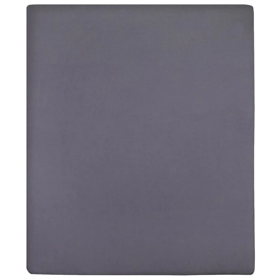 Draps-housses Jersey 2 pcs Anthracite 140x200 cm Coton - 2