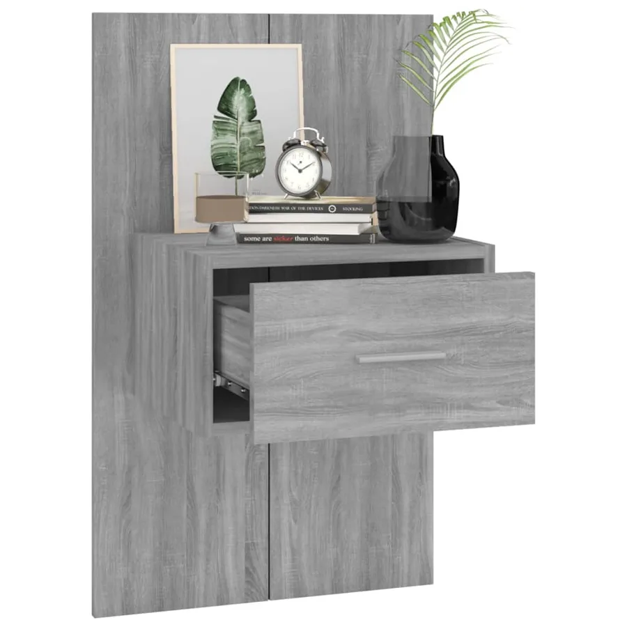 Tables de chevet murales 2 pcs Sonoma gris - 8