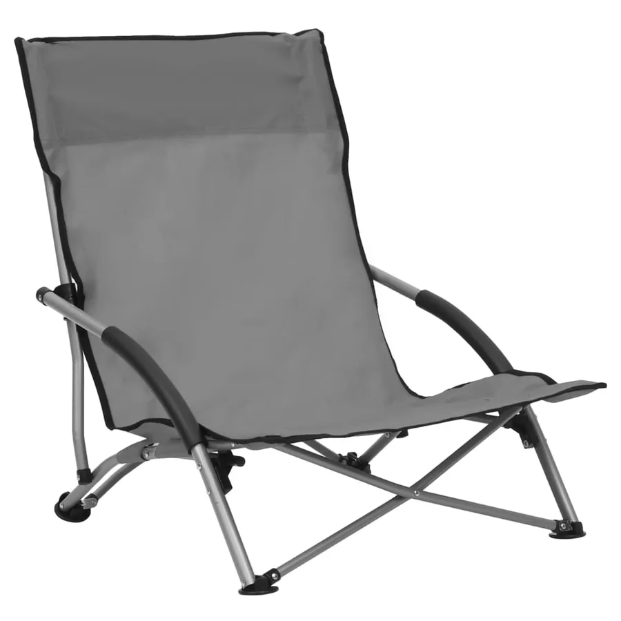 Chaises de plage pliables lot de 2 Taupe Tissu - 10