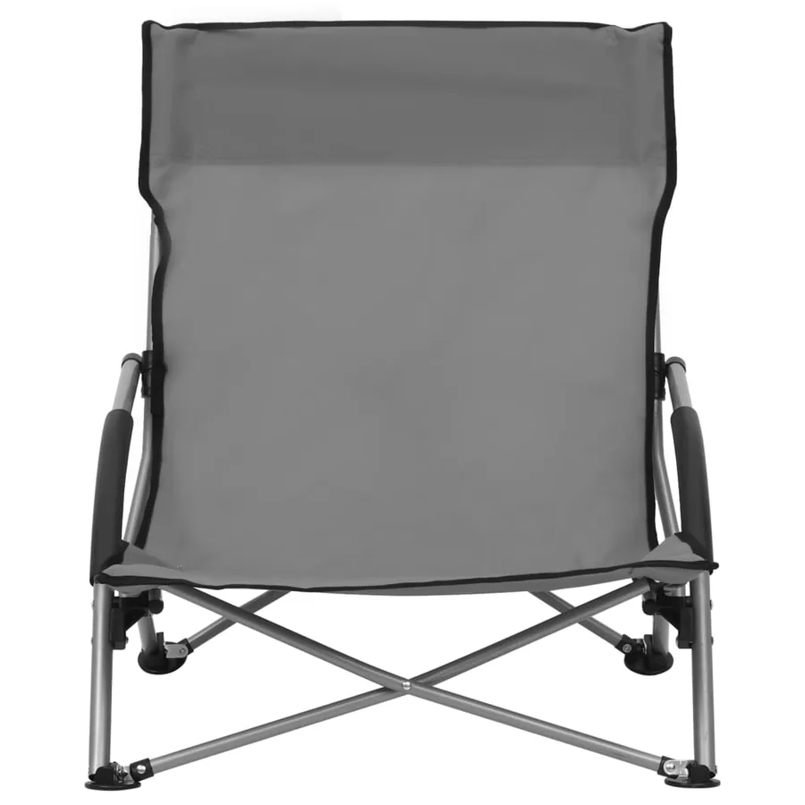 Chaises de plage pliables lot de 2 Taupe Tissu - 11