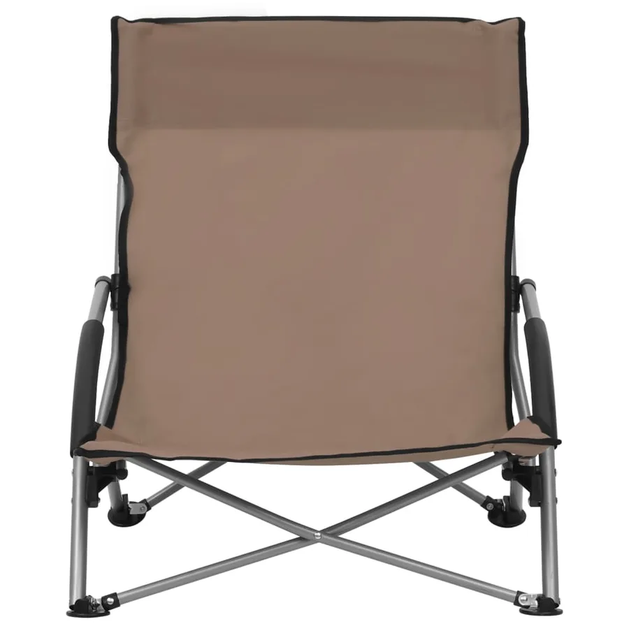 Chaises de plage pliables lot de 2 Taupe Tissu - 3